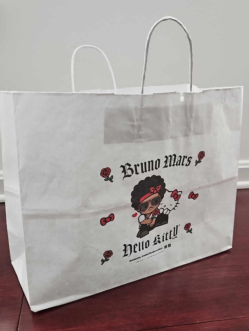 Hello Kitty x Bruno Mars White Paper Shopping Bag
